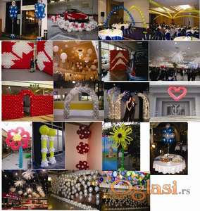 Kurs dekoracije balonima, prodaja opreme, helijum, konfete